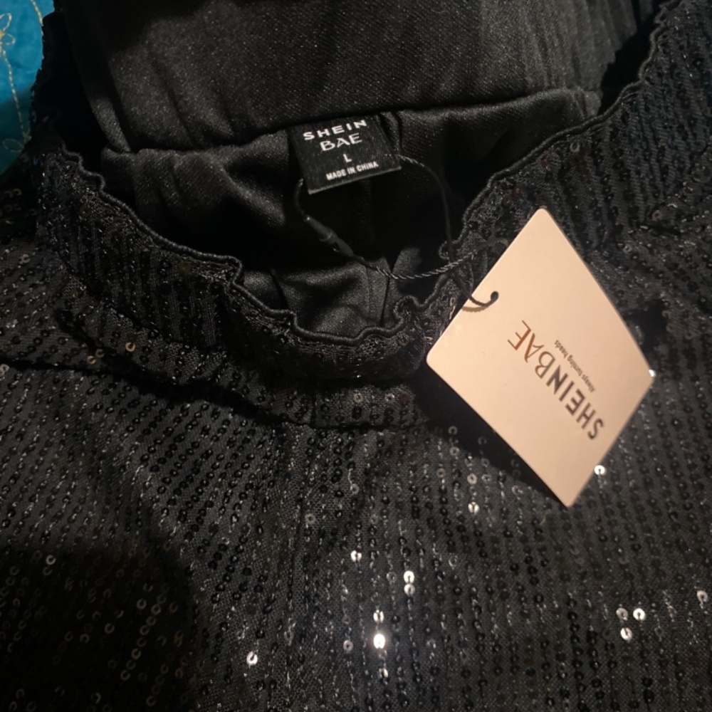 Black sequin dress pants - Picture 2 of 3